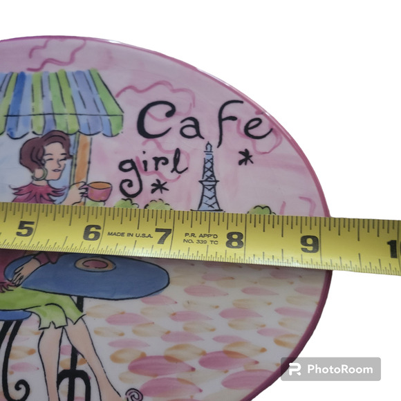 Certified Internatio Jennifer Brinley Café Girl Cheese Plate Knife Pepper Shaker - Picture 7 of 8